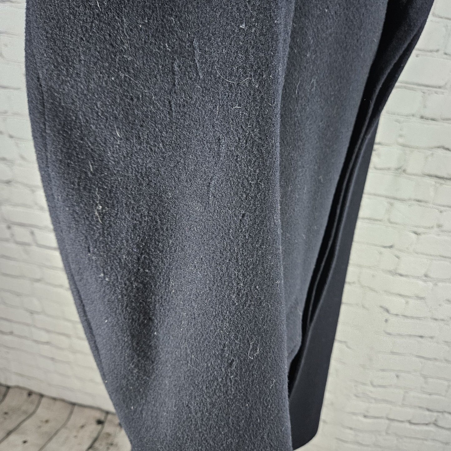 VTG Balmerino Navy Blue 100% Wool Buttoned Collared Lined Over Coat USA Small S