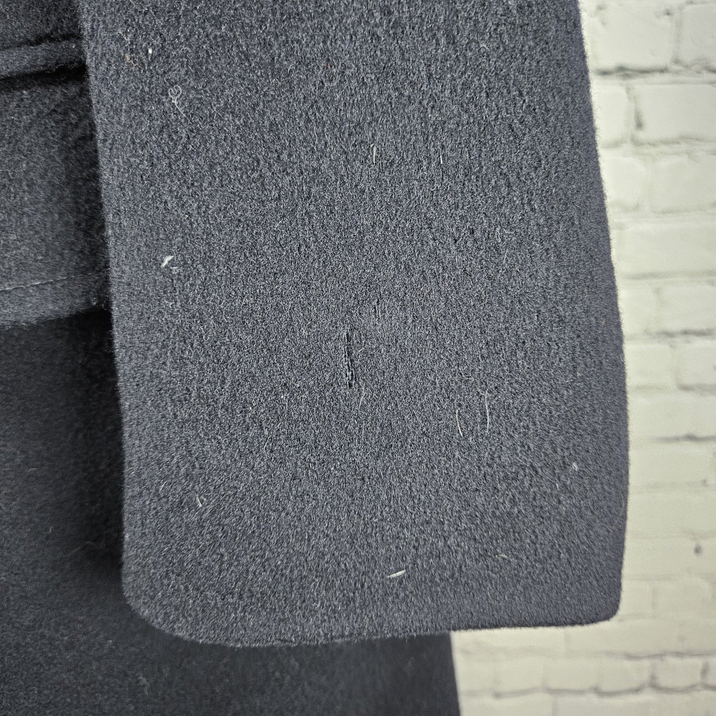 VTG Balmerino Navy Blue 100% Wool Buttoned Collared Lined Over Coat USA Small S