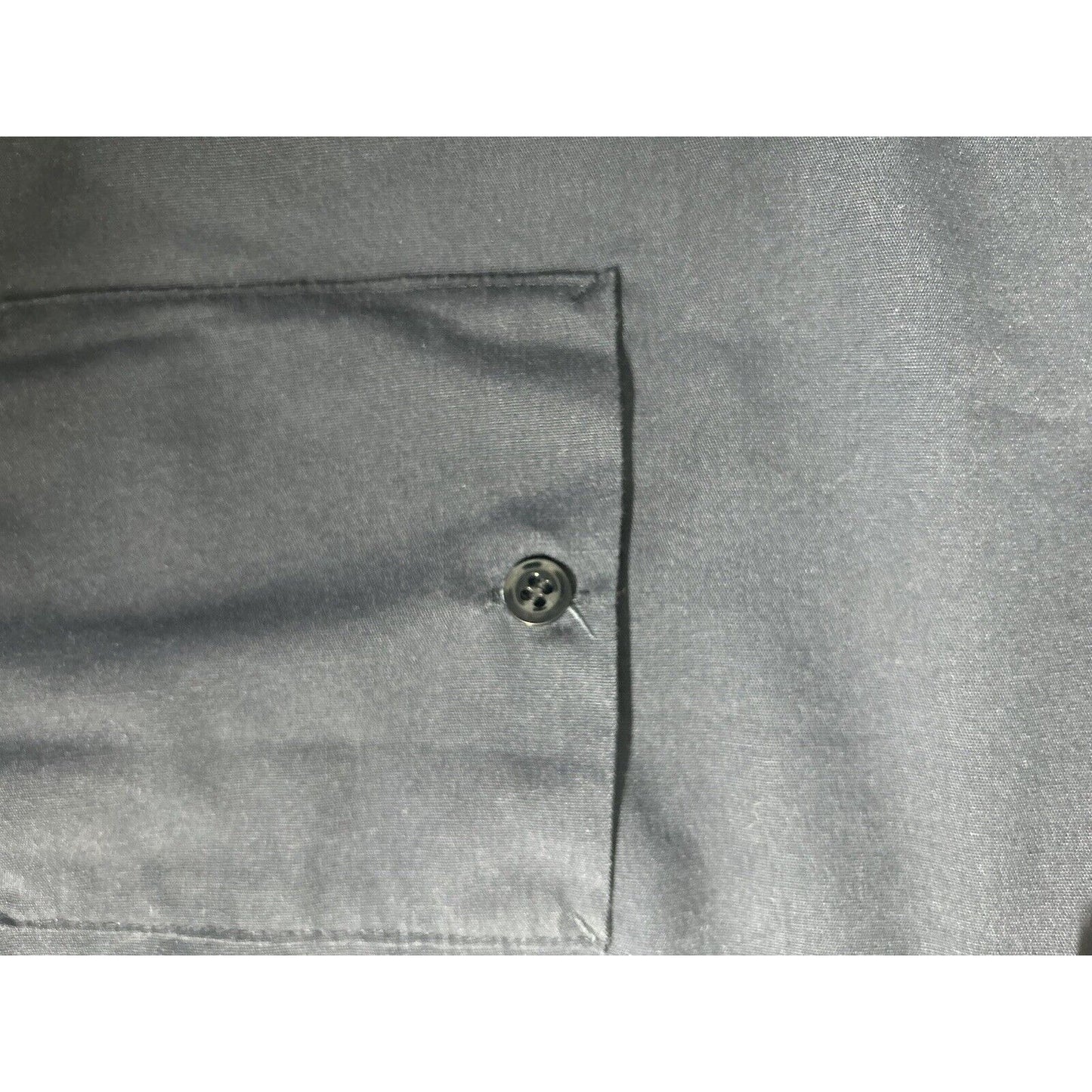 Coffee Techs Admiral Linen & Uniform Blue Button Up Collard Shirt Size Large L