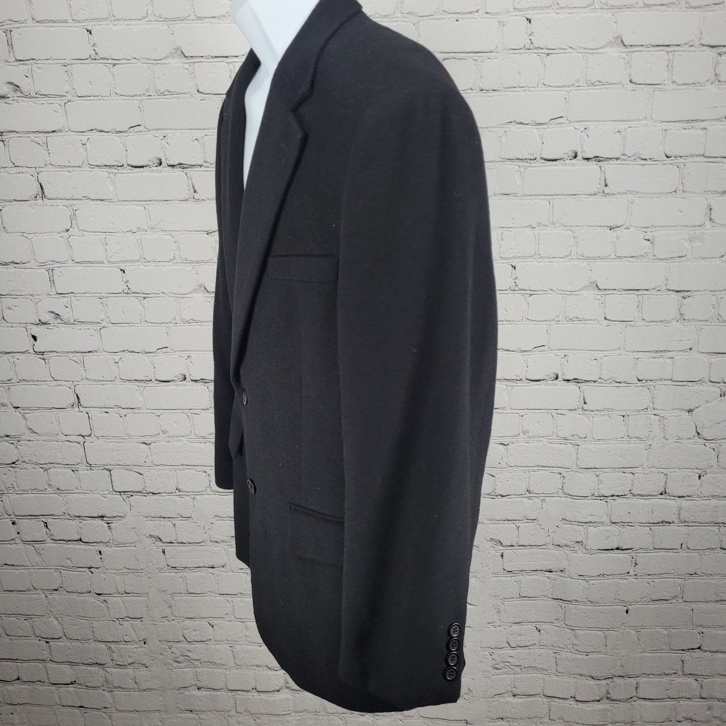 Club Room Black Wool Silk Cashmere 2 Button Vented Notch Blazer Sport Coat 42S