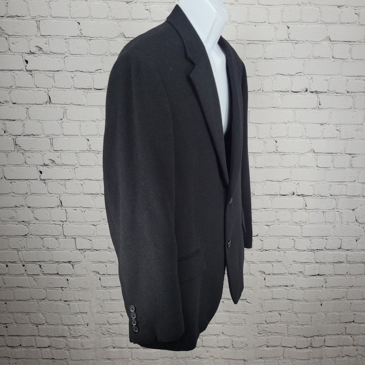 Club Room Black Wool Silk Cashmere 2 Button Vented Notch Blazer Sport Coat 42S