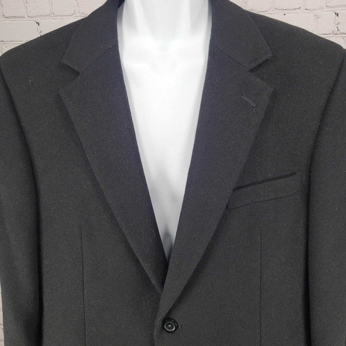 Club Room Black Wool Silk Cashmere 2 Button Vented Notch Blazer Sport Coat 42S