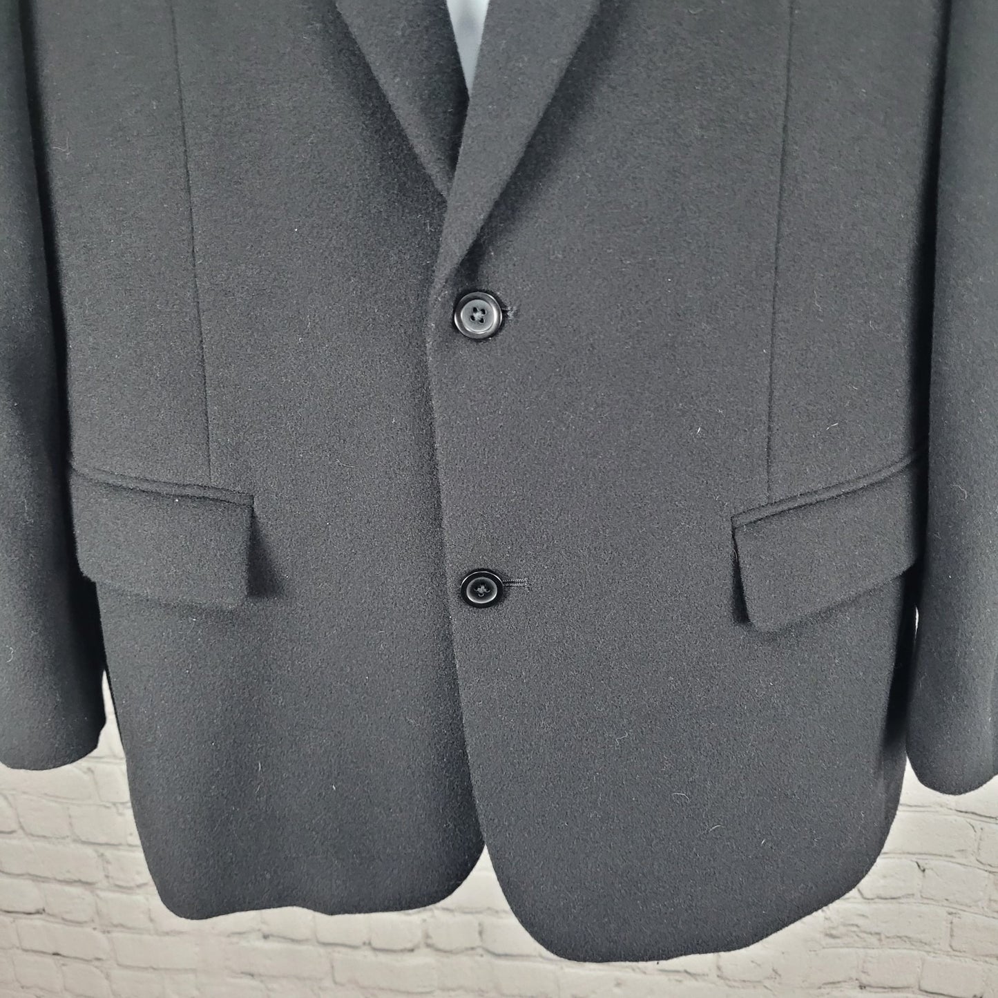 Club Room Black Wool Silk Cashmere 2 Button Vented Notch Blazer Sport Coat 42S