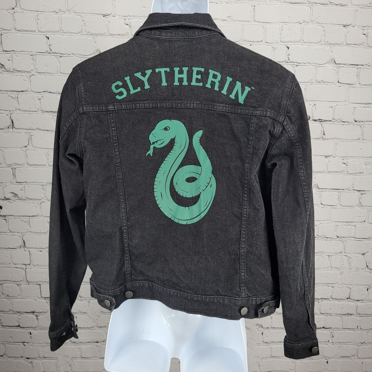 Harry Potter Slytherin Black Denim Stretch Pockets Buttoned Jacket Medium M