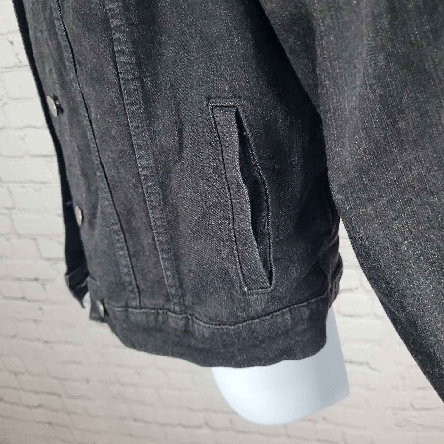 Harry Potter Slytherin Black Denim Stretch Pockets Buttoned Jacket Medium M