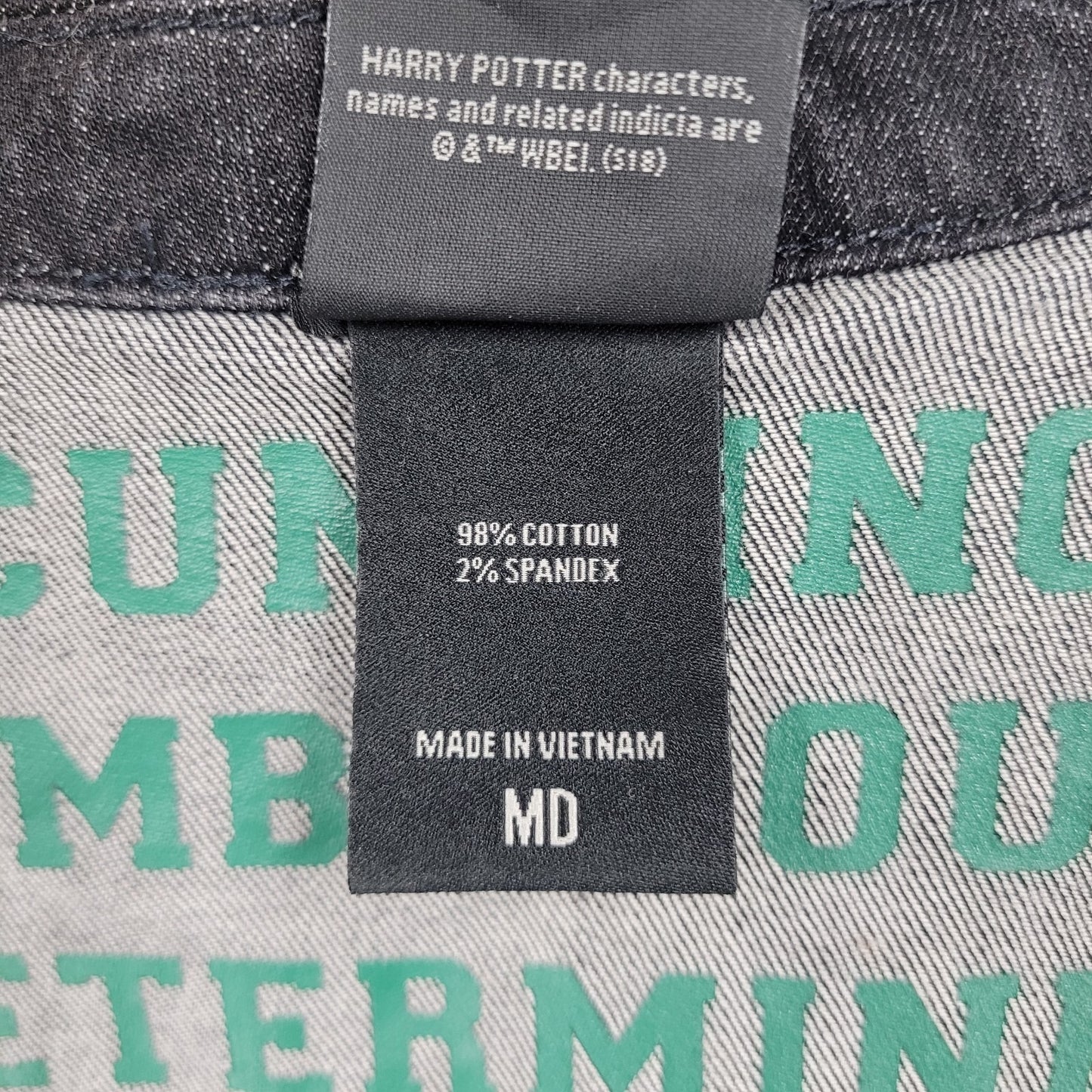 Harry Potter Slytherin Black Denim Stretch Pockets Buttoned Jacket Medium M