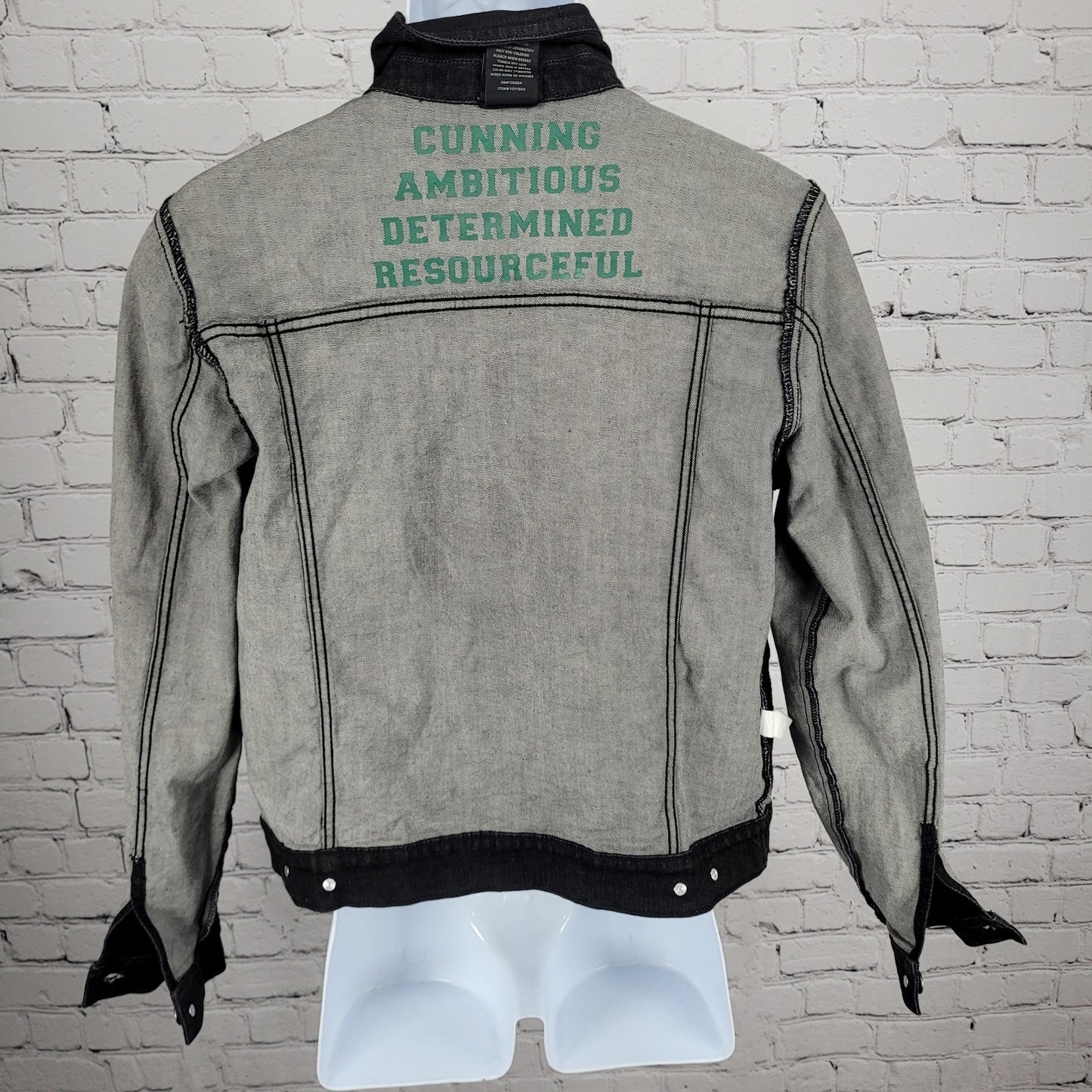 Harry Potter Slytherin Black Denim Stretch Pockets Buttoned Jacket Medium M