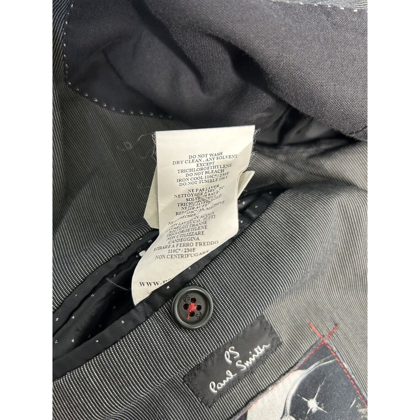 PS Paul Smith Gents Jacket Patch Black White Cotton Blend Blazer Jacket Men’s 42