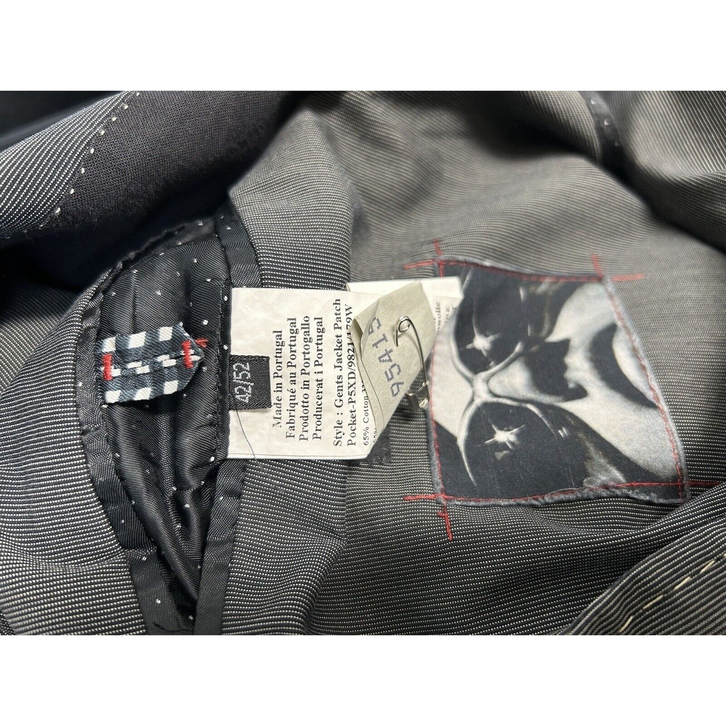 PS Paul Smith Gents Jacket Patch Black White Cotton Blend Blazer Jacket Men’s 42