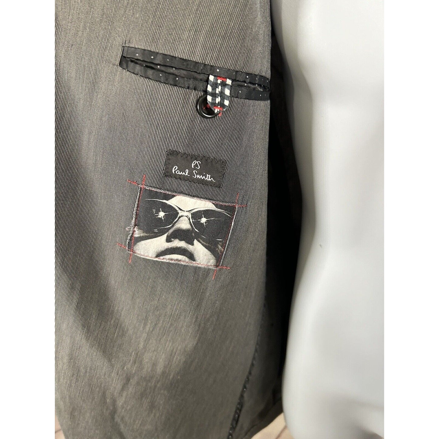 PS Paul Smith Gents Jacket Patch Black White Cotton Blend Blazer Jacket Men’s 42