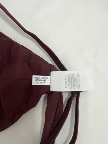 Aerie Burgundy Twist Front Bralette Bikini Swim Top Bathing Suit Size M