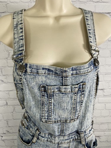 AQ American Quality Denim Distressed Coveralls Light Wash Skinny Leg Pockets 5
