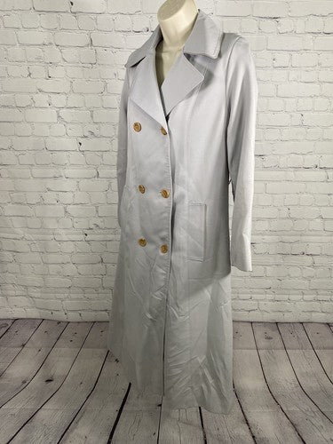 VTG AstorOne Dusty Blue/ Gray Removable Liner Double Breasted Peacoat Womens 8