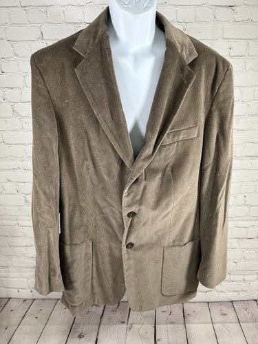 Le Collezioni Structure Brown Suede Corduroy 3-Button Jacket Blazer Men’s L 44R