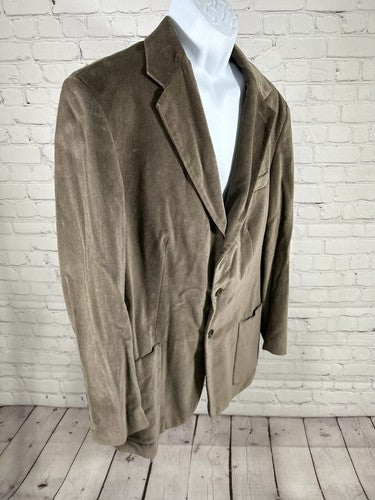 Le Collezioni Structure Brown Suede Corduroy 3-Button Jacket Blazer Men’s L 44R