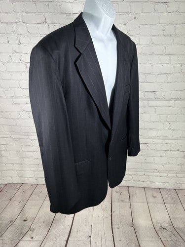 VTG Mark Shale Navy Blue Striped Two Button Jacket Blazer Men’s 46R *defects