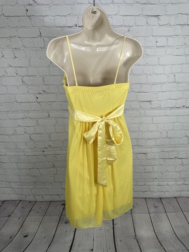 VTG B.Darlin Yellow Pleated Front Spaghetti Strap Lined Sun Dress Dress Size 3/4