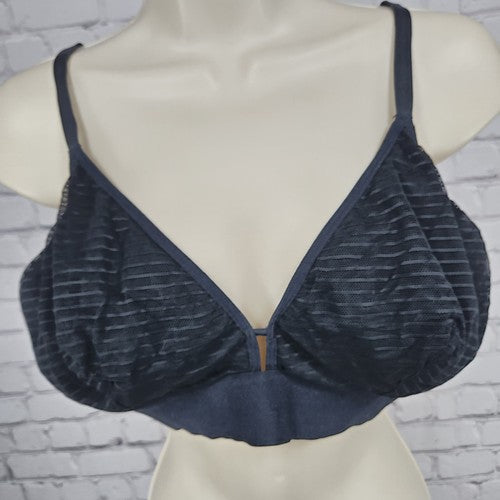 LIVELY Black Sheer Mesh Lace Wire Free Unpadded Triangle Bralette Bra 3