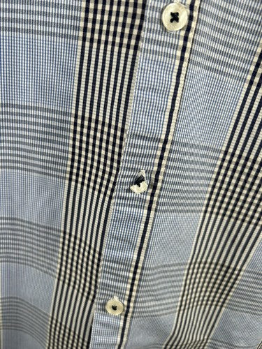 Tailored Originals Blue Plaid Long Sleeve Button Up Men’s Dress Shirt Size S