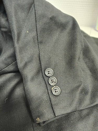 Louis Roth Single Breasted Birds Eye Knit Navy Three Button Mens Blazer Size 44R