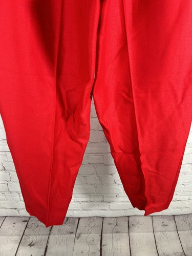 VTG Votre Nom Red Tapered High Rise Trousers Pants France Size 8 (27x24.5)