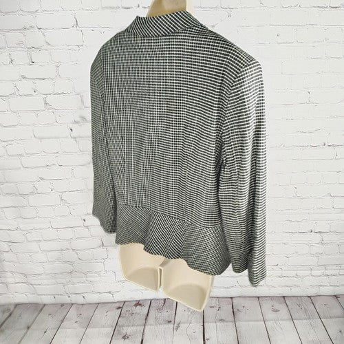 VTG Sharon Young Black White Checkered Contoured Blazer Women's Size 12