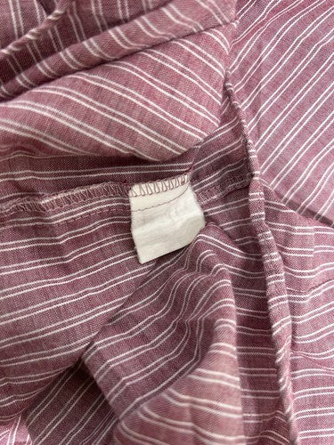 VTG Levi’s Brick Red White Striped Lightweight Long Sleeve Button Up Shirt M