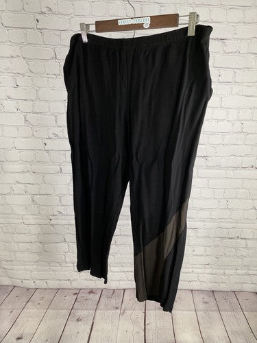 VTG Niche Nilgun Derman Elastic Waist Black Pull On Cropped Pants Women’s L