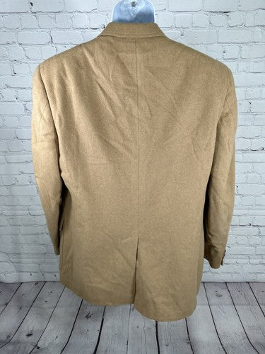 VTG Benchley Ltd Classic Collection Tan Camel Hair Two Button Blazer Jacket 44R
