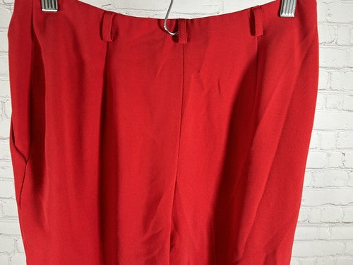 VTG Jones Wear Red Pleated High Rise Wide Leg Trousers Dress Pants 4 (27x28)