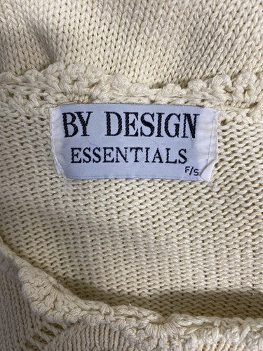 VTG By Design Essentials Ivory Pullover Oversized Cable Knit Sweater S