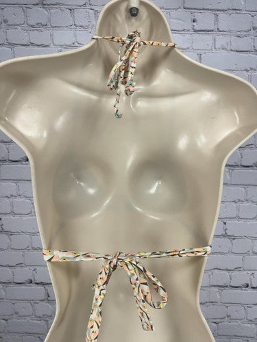 J.Crew Pastel Geometric Print String Tie Triangle Bikini Swim Top S