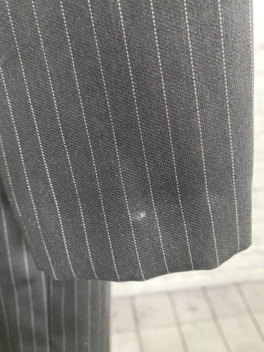 VTG Dani Max Petite Shoulder Pads Long Black Pinstriped Light Overcoat Jacket 4