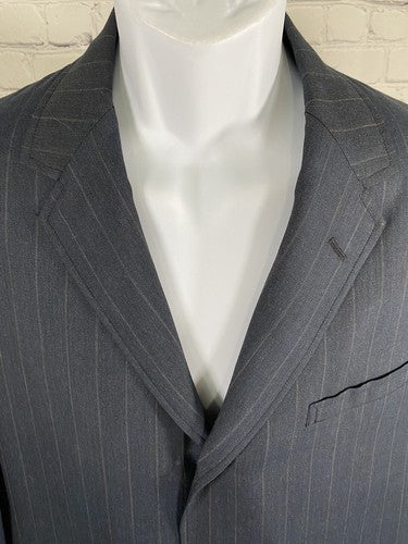 Hart Schaffner & Marx Racquet Club Blue 3 Button Jacket Blazer Striped 42