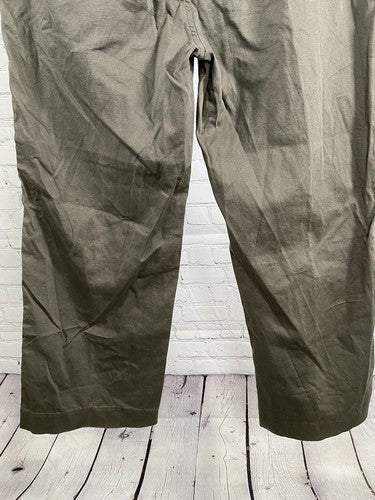 Koutons Collezioni Green Brown Flat Front Casual Straight Leg Dress Pants 36x26
