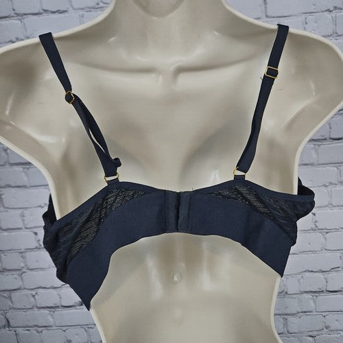 LIVELY Black Sheer Mesh Lace Wire Free Unpadded Triangle Bralette Bra 3