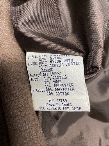 VTG Fitz-Wright Brown Button Up Button Off Liner Shoulder Padded Coat Jacket M