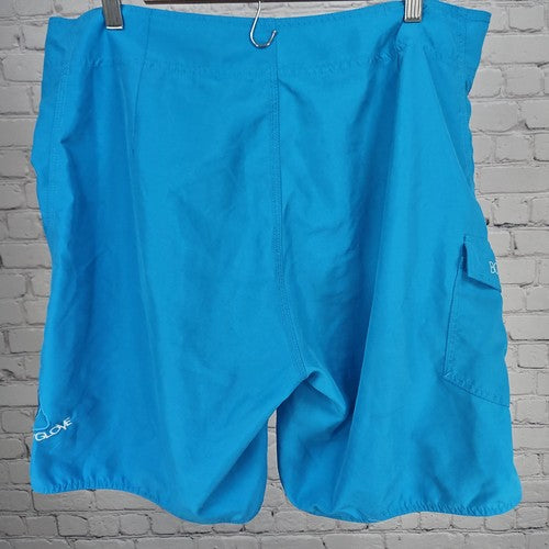 Body Glove Blue Lace Up Cargo Pocket Board Shorts Unlined Swim Trunks 36