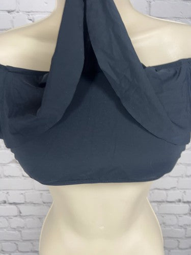 Pick Pink Black Ruffle Off the Shoulder Flounce Bikini Swim Top S