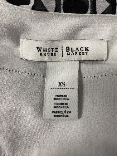 White House Black Market White Black Geometric Layered Frilly Spaghetti Strap XS