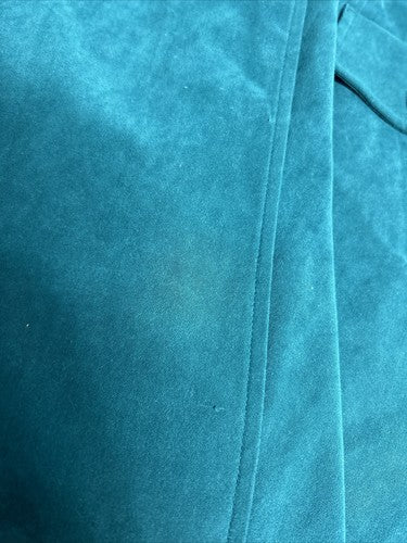 VTG Jason Matthews Teal Long Sleeve Front Back Slits Button Up Top Women’s 12