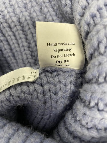 Laetitia Anthropologie Purple Acrylic Wool Chunky Knit Turtle Neck Sweater Small