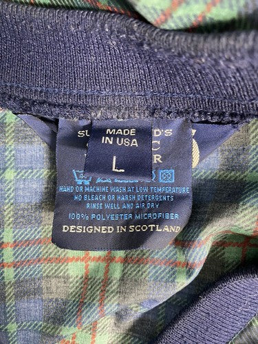 VTG Sunderland Of Scotland Blue Green Plaid Classic Pullover USGA 1894 Men’s L