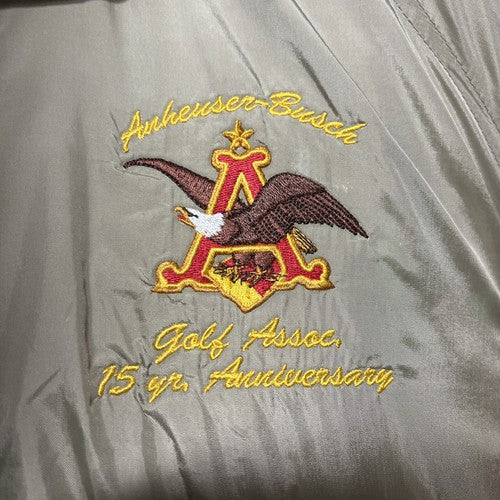 VTG Anheuser- Busch Tan Lightweight Golf Anniversary Windbreaker Jacket XXL