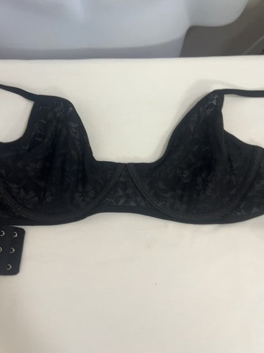 Free People Intimately Black Floral Lace Unlined Underwire Bra 34DD