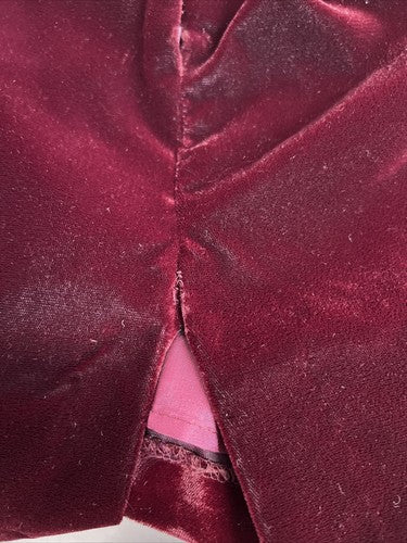 VTG My Michelle Crushed Velvet Cocktail Dress Petite Dark Burgundy 10P