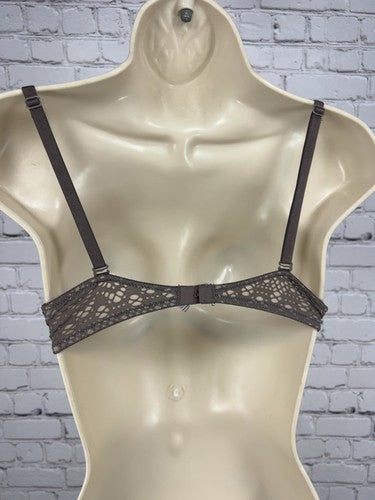 Victoria's Secret Taupe Lace Push Up Padded Underwire Bra 34C