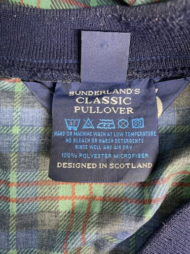 VTG Sunderland Of Scotland Blue Green Plaid Classic Pullover USGA 1894 Men’s L