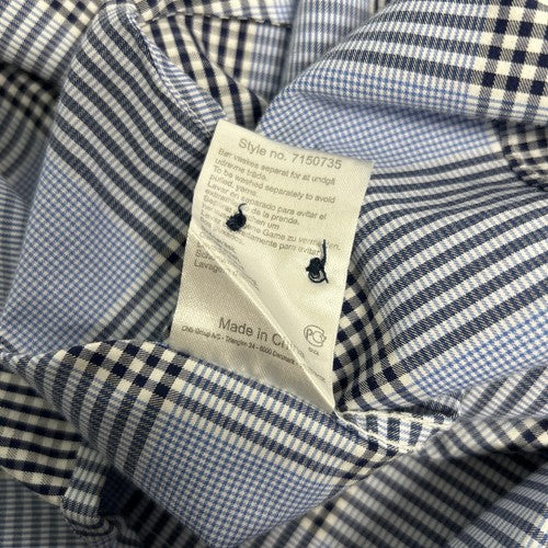 Tailored Originals Blue Plaid Long Sleeve Button Up Men’s Dress Shirt Size S