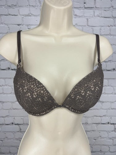Victoria's Secret Taupe Lace Push Up Padded Underwire Bra 34C
